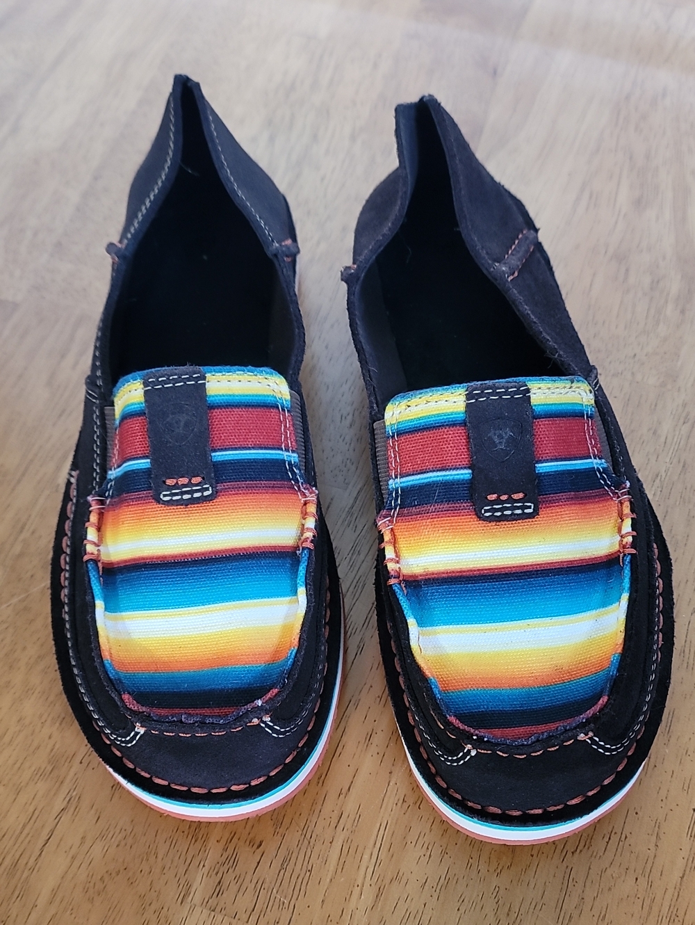 The Ariat Cruiser Slip-On Loafers with Multicolor Striped Toe